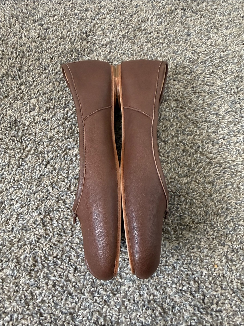 Maison Martin Margiela Brown Tabi Leather Ballet Flats - Picture 2 of 5